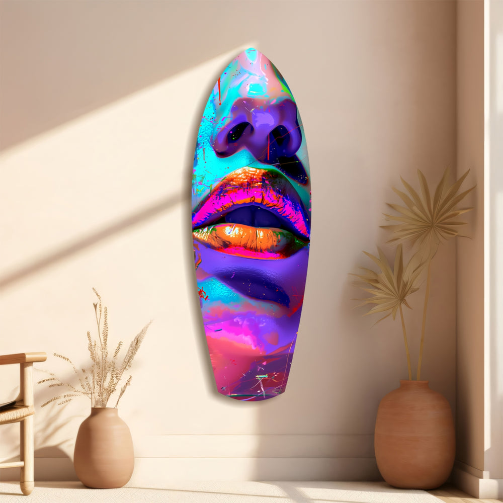 Colorful Lips V14 Glass Wall Art.