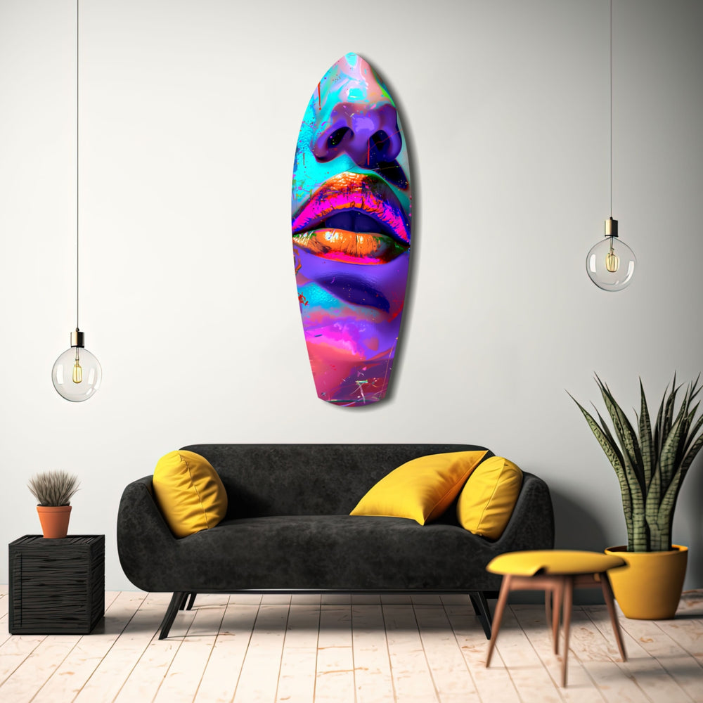 Colorful Lips V14 Glass Wall Art.