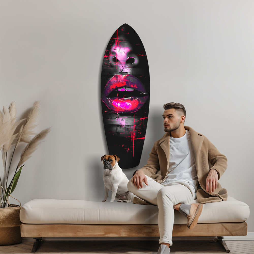 Colorful Lips V16 Glass Wall Art.