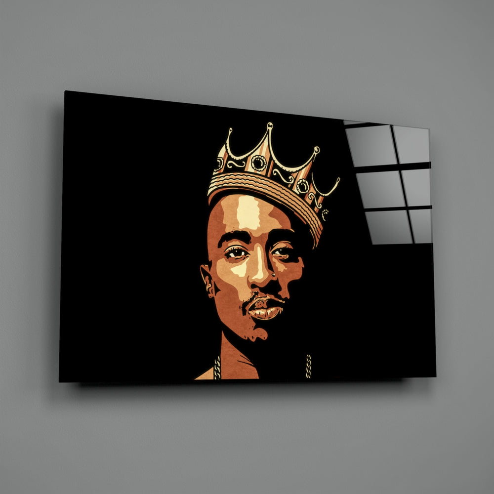 Old School Hip-Hop Portrait Glass Wall Art