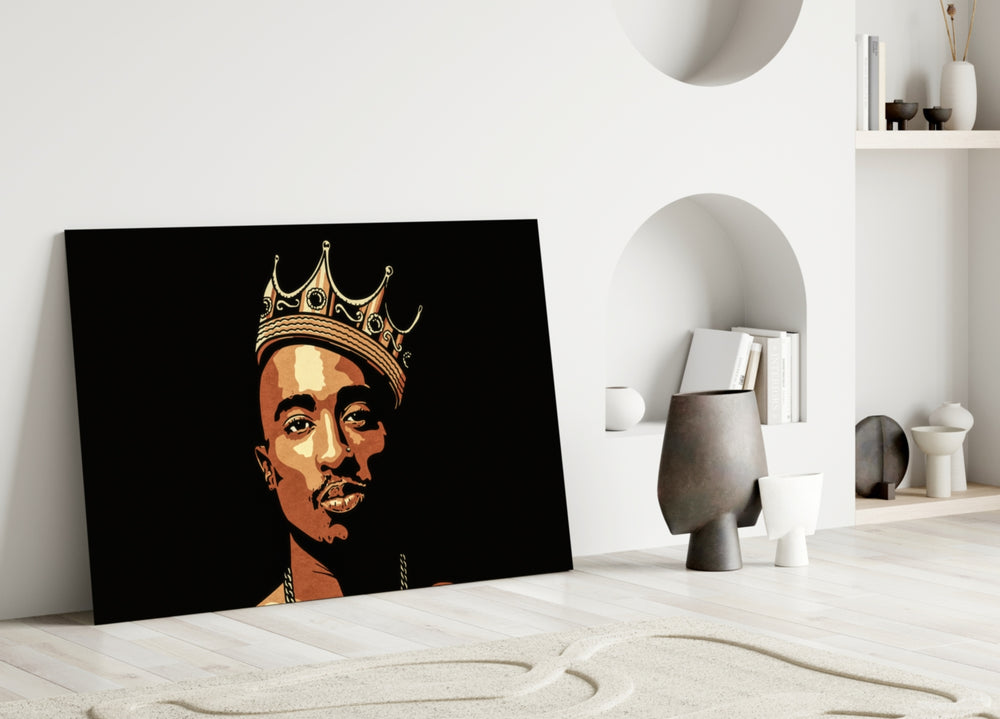 Old School Hip-Hop Portrait Glass Wall Art