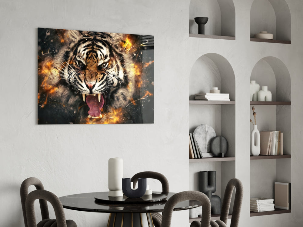 Wildlife yatay panel against a moody dark-painted accent wall
