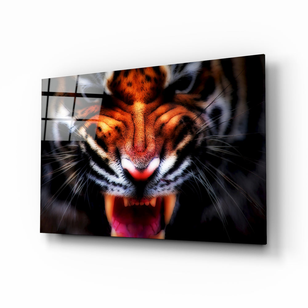 Wildlife portrait panel anchoring a man cave wall