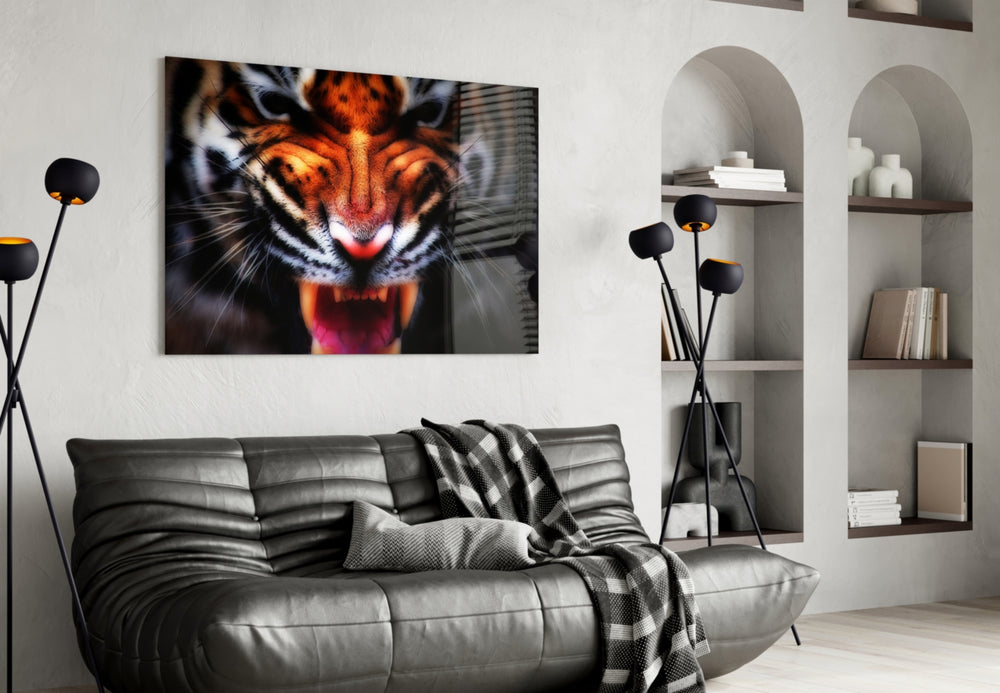 Wildlife glass print bringing fierce edge to a teen's bedroom