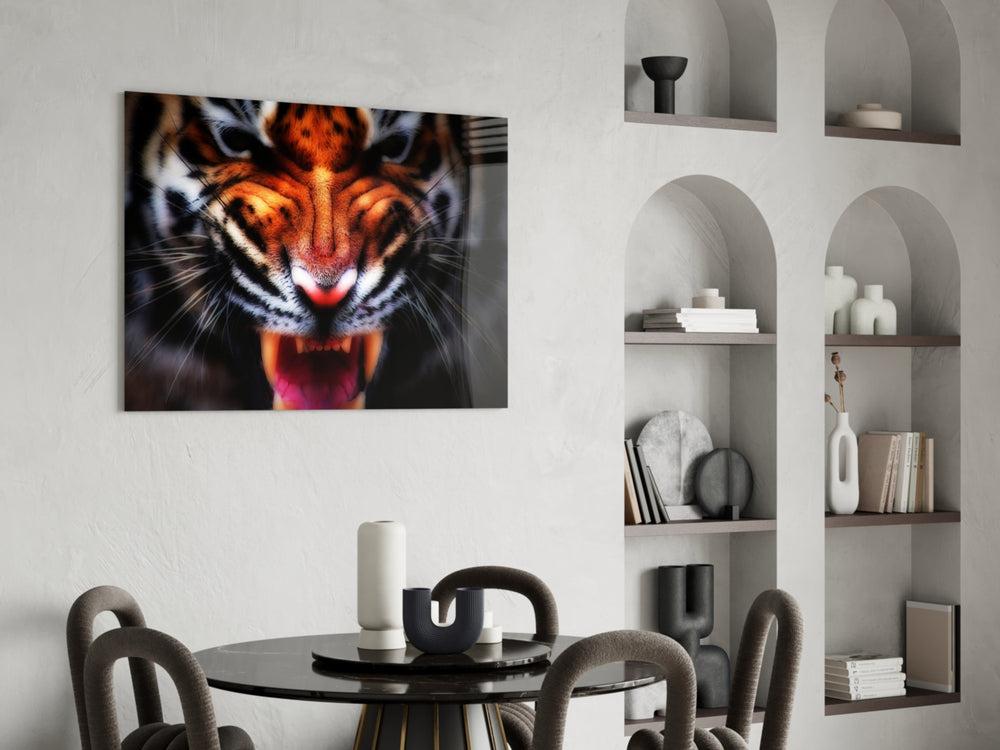 Wildlife yatay panel against a moody dark-painted accent wall