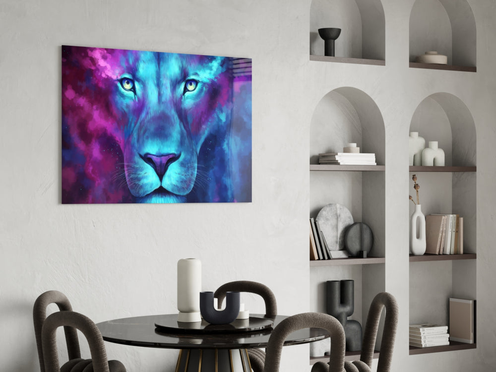 Wildlife yatay panel against a moody dark-painted accent wall