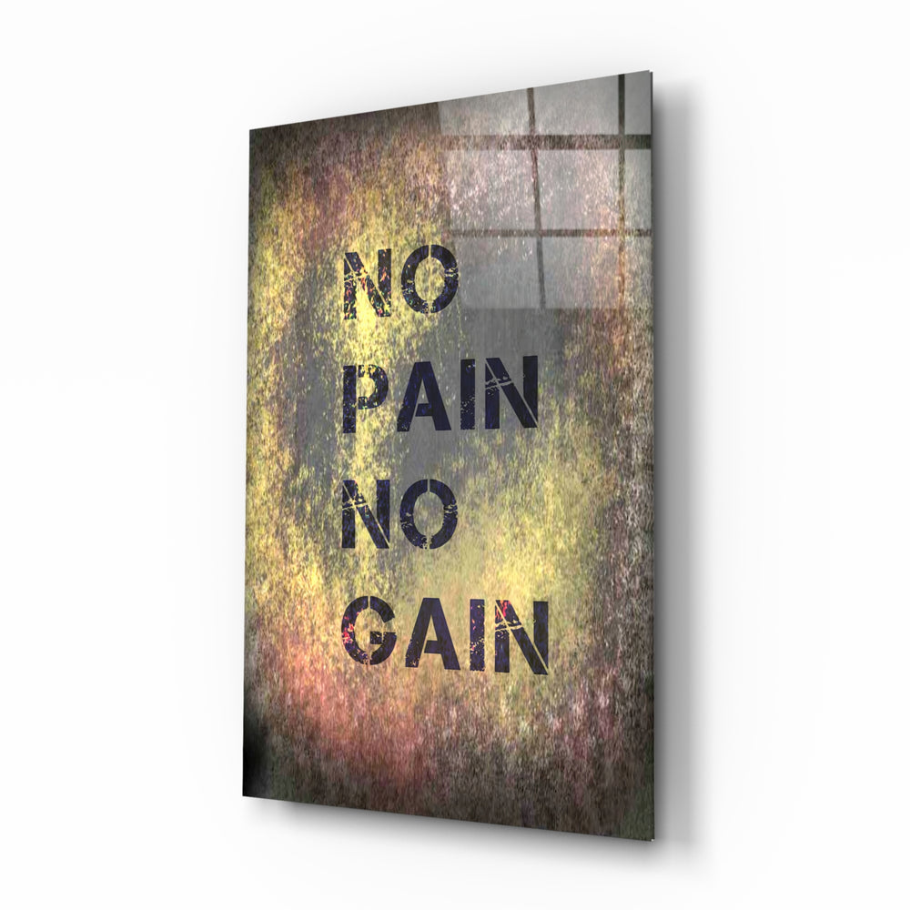 Motivational typography panel anchoring a personal-training studio wall