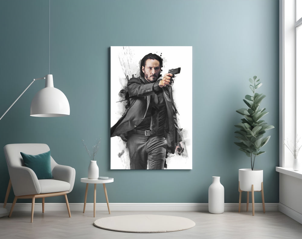 Stoic Action Star Glass Wall Art