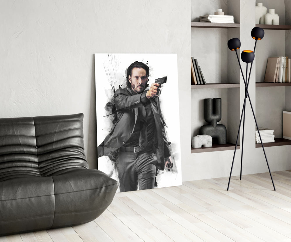 Action glass print bringing Keanu edge to a teen's bedroom