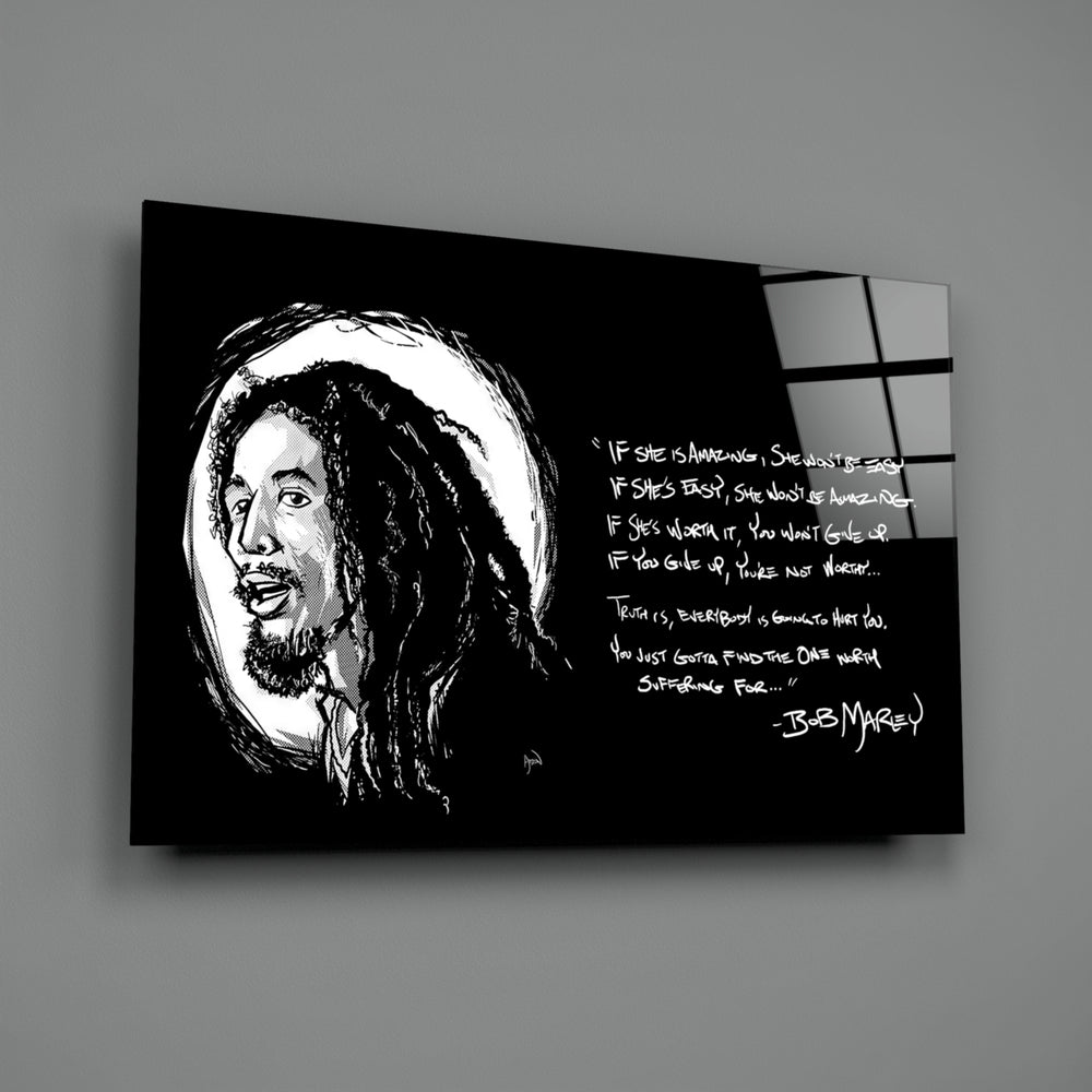 Reggae Rasta Quote Glass Wall Art