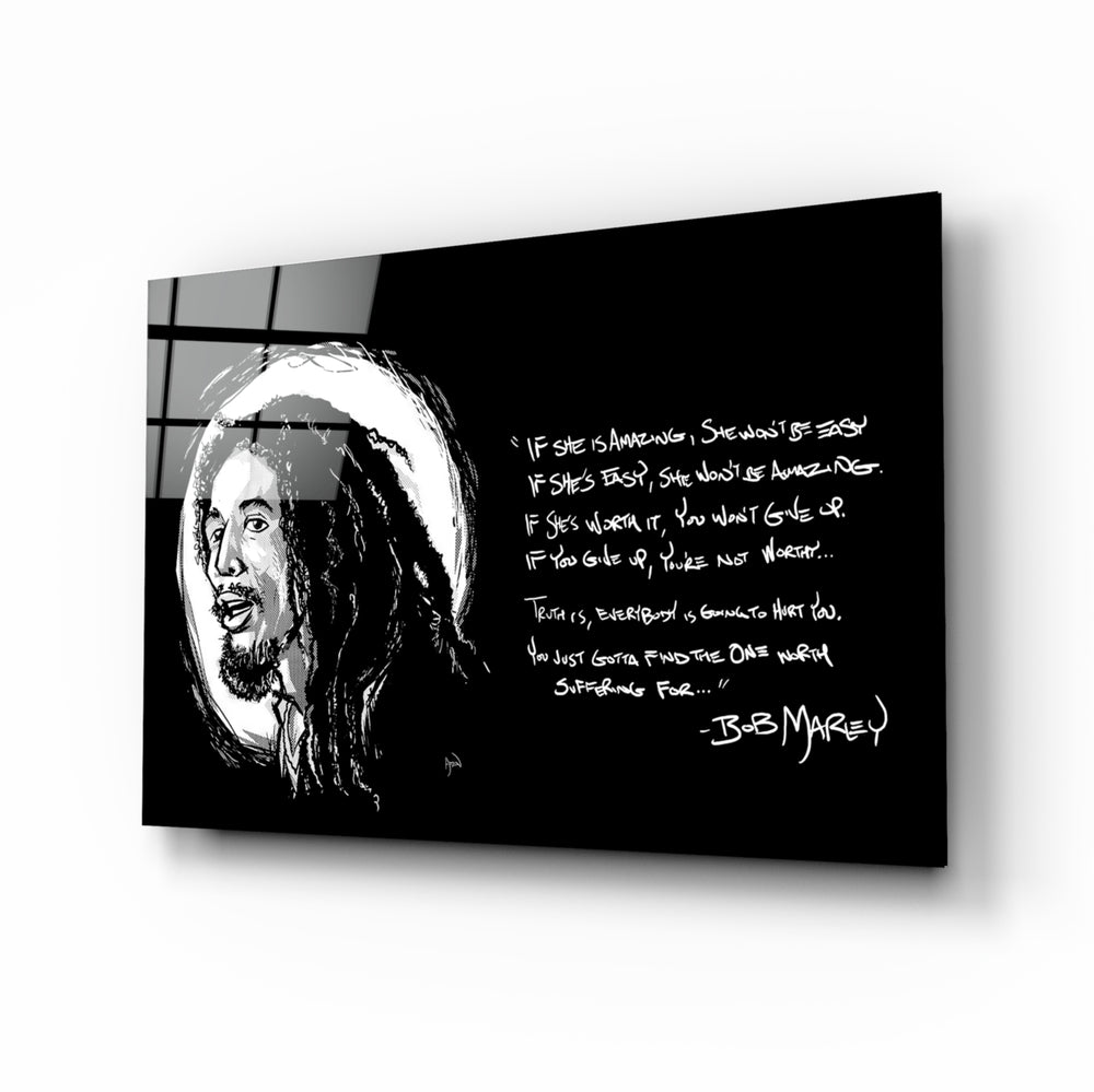 Music-icon panel anchoring a creative loft wall