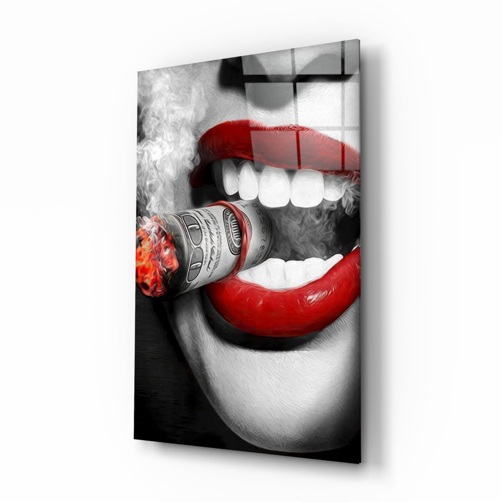 Pop-luxury panel anchoring a man cave wall
