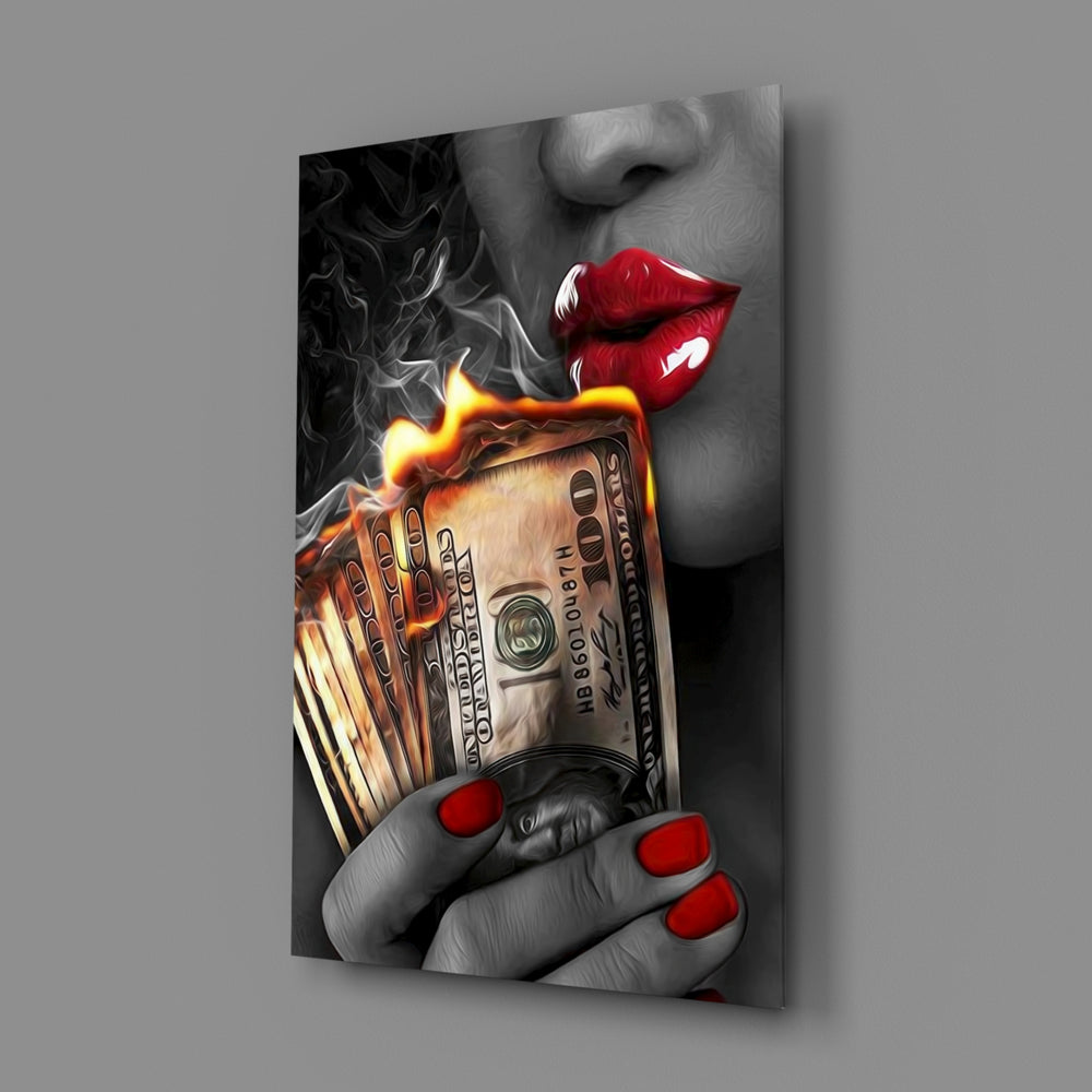 Pop-luxury panel anchoring a man cave wall