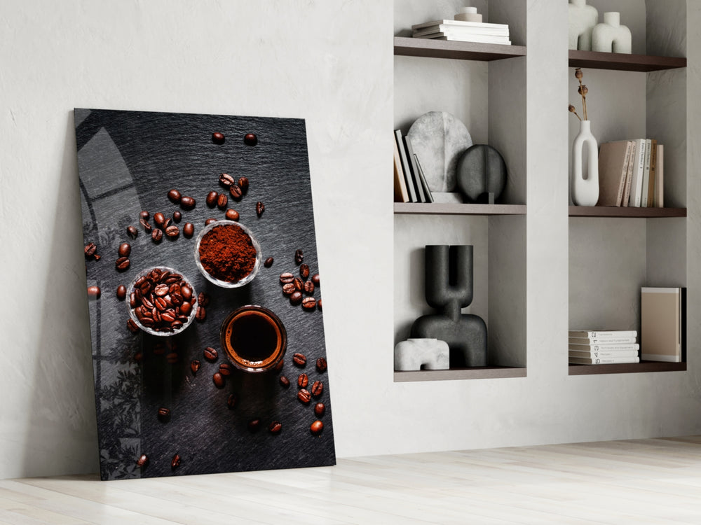 Café panel against a moody dark-painted accent wall