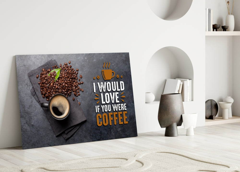 Coffee Quote artwork styled in a creative loft interior