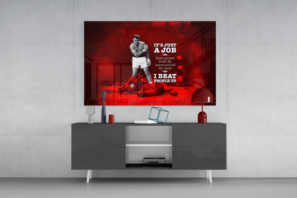 Knockout Boxer Glass Wall Art