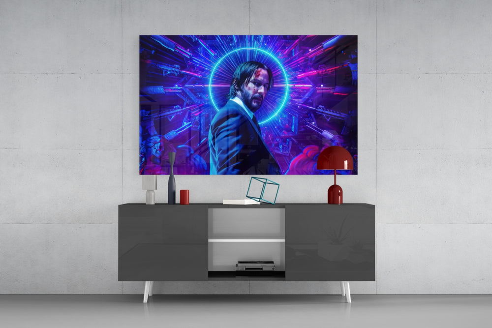 Stoic Action Star Glass Wall Art