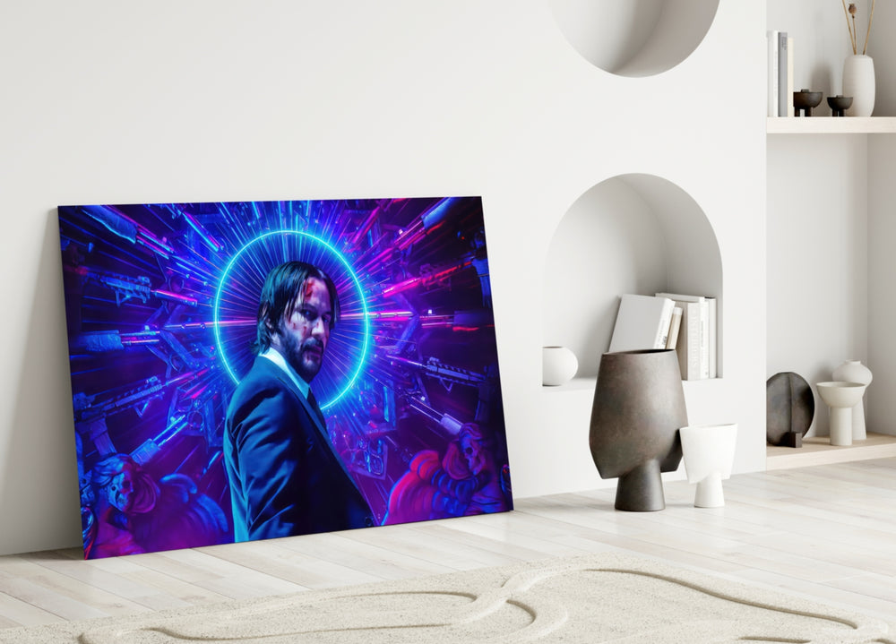 Stoic Action Star Glass Wall Art