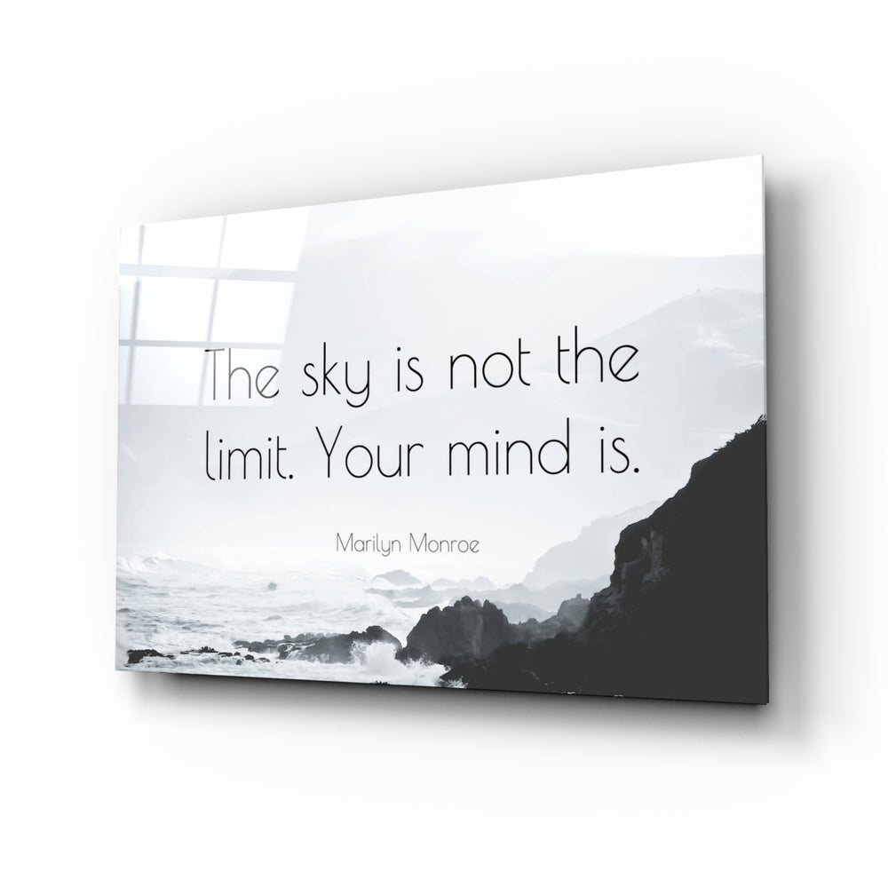 Motivational landscape panel anchoring a creative loft wall