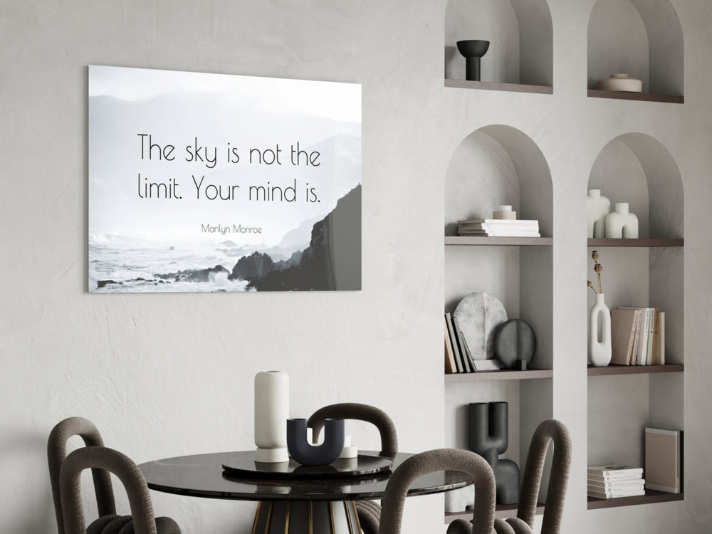 Motivational yatay panel against a moody dark-painted accent wall