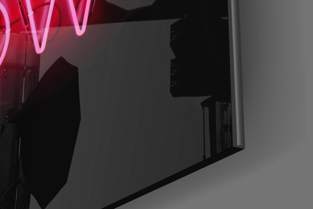 Cinematic artwork in a millennial-pink-leaning home interior
