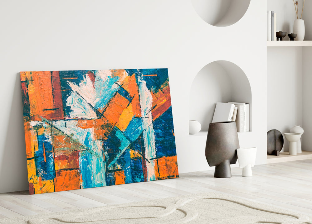 Orange Dream artwork styled in a modern living room interior