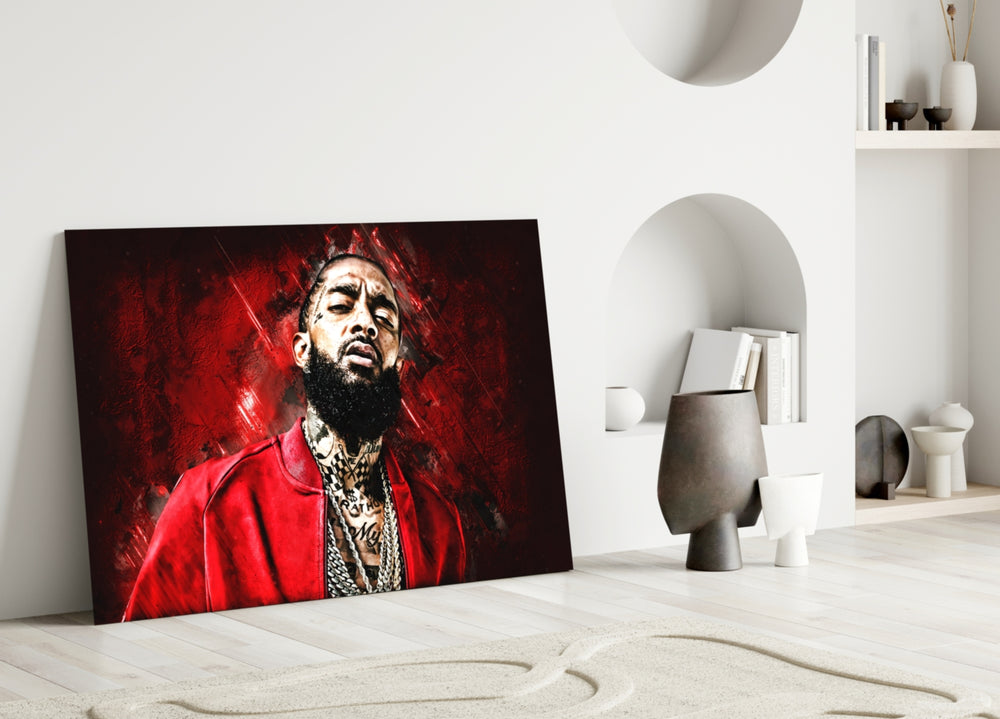 Nipsey Hussle Scarlet artwork styled in a teen's bedroom interior