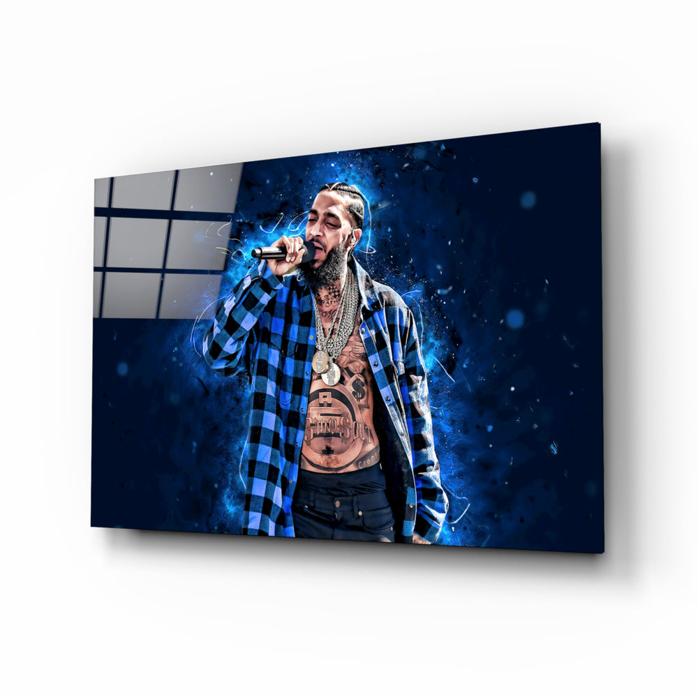 Hip-hop tribute panel anchoring a creative loft wall