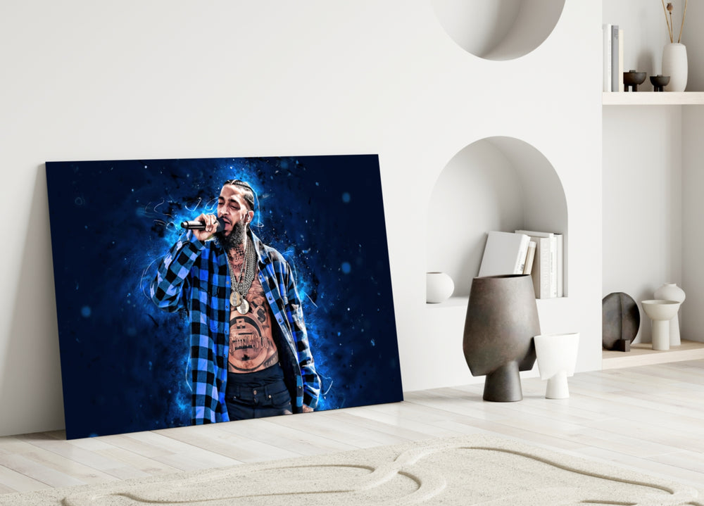 Nipsey Hussle Night artwork styled in a teen's bedroom interior