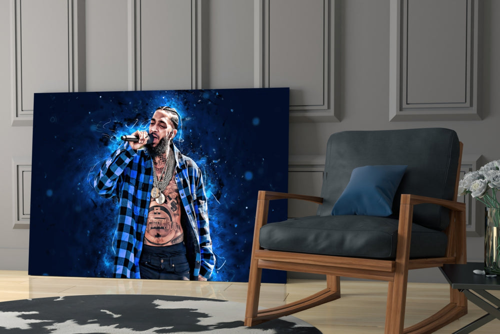 Cinematic artwork in a streetwear shop interior