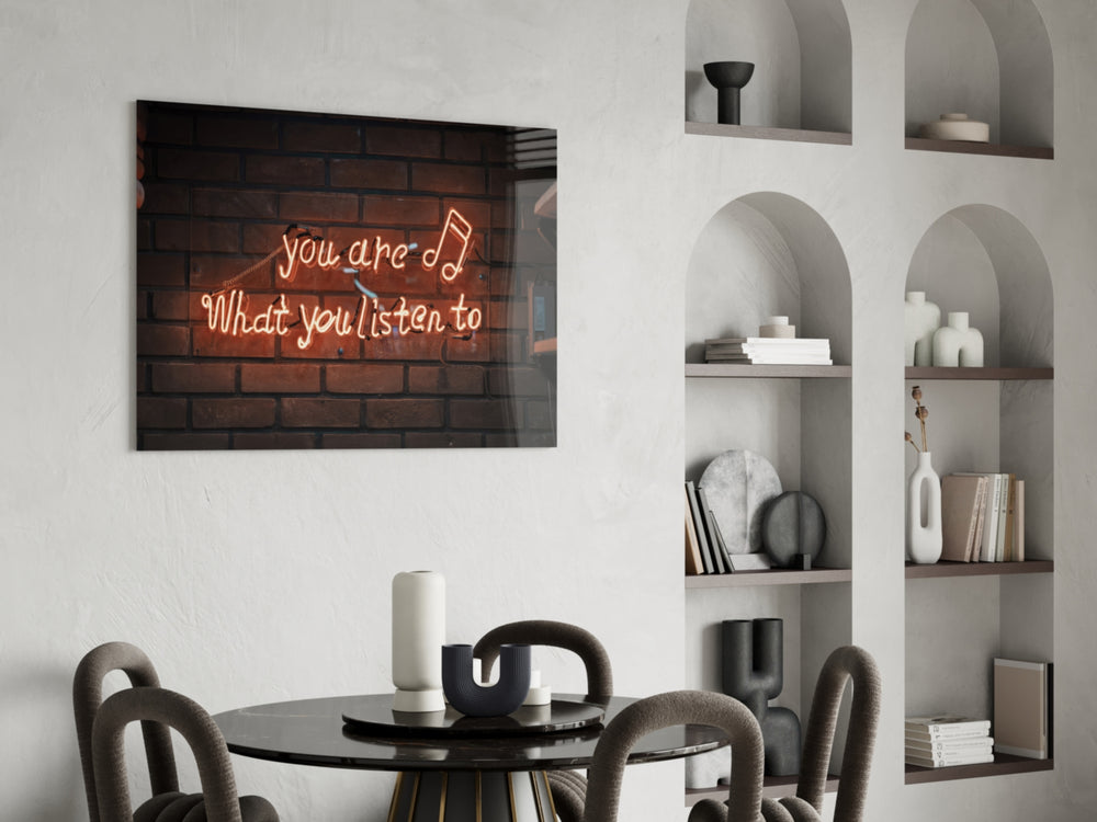 Music yatay panel against a moody dark-painted accent wall