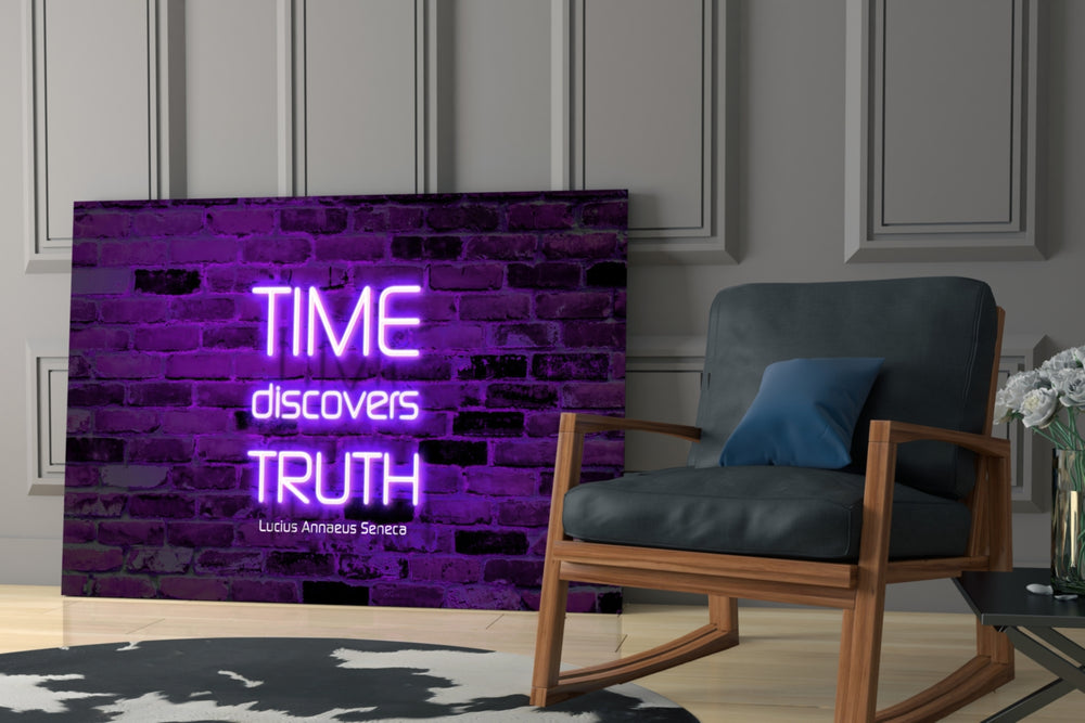 Neon yatay panel against a moody dark-painted accent wall