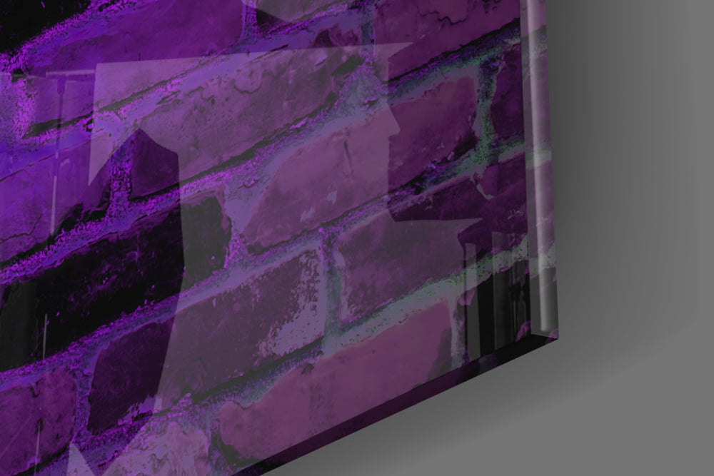 Words of Oprah glass wall art catching light to reveal its painted glow