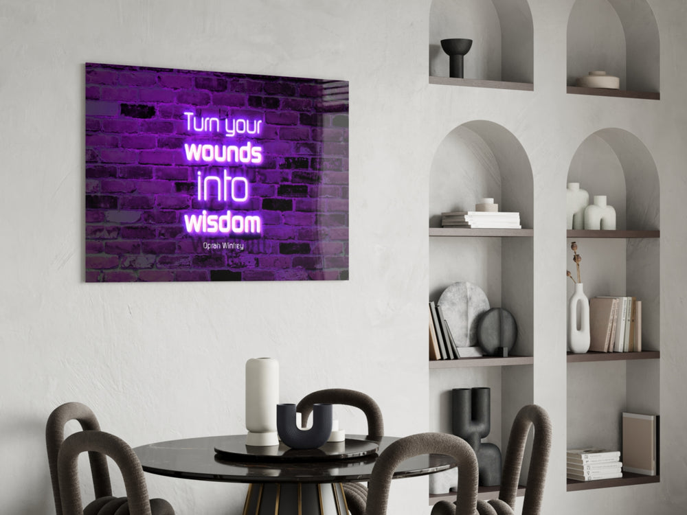 Neon yatay panel against a moody dark-painted accent wall