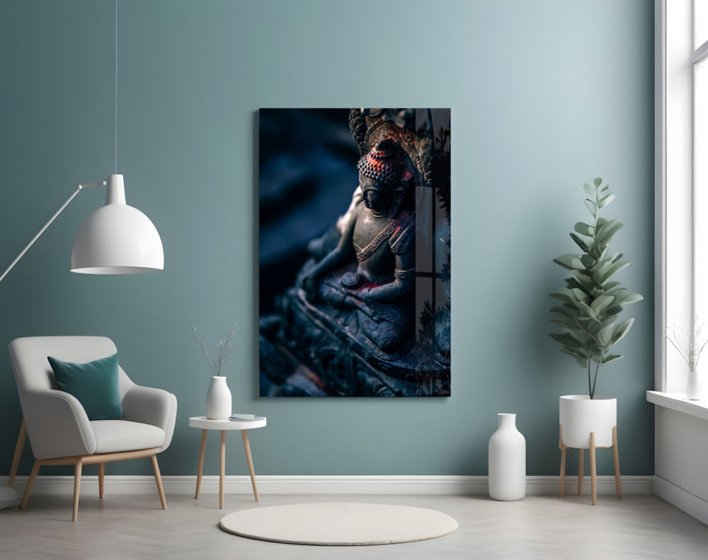 Sacred glass print bringing stillness edge to a study