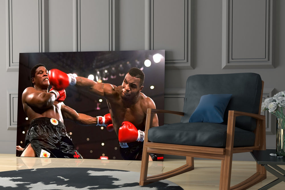Boxing yatay panel against a moody dark-painted accent wall