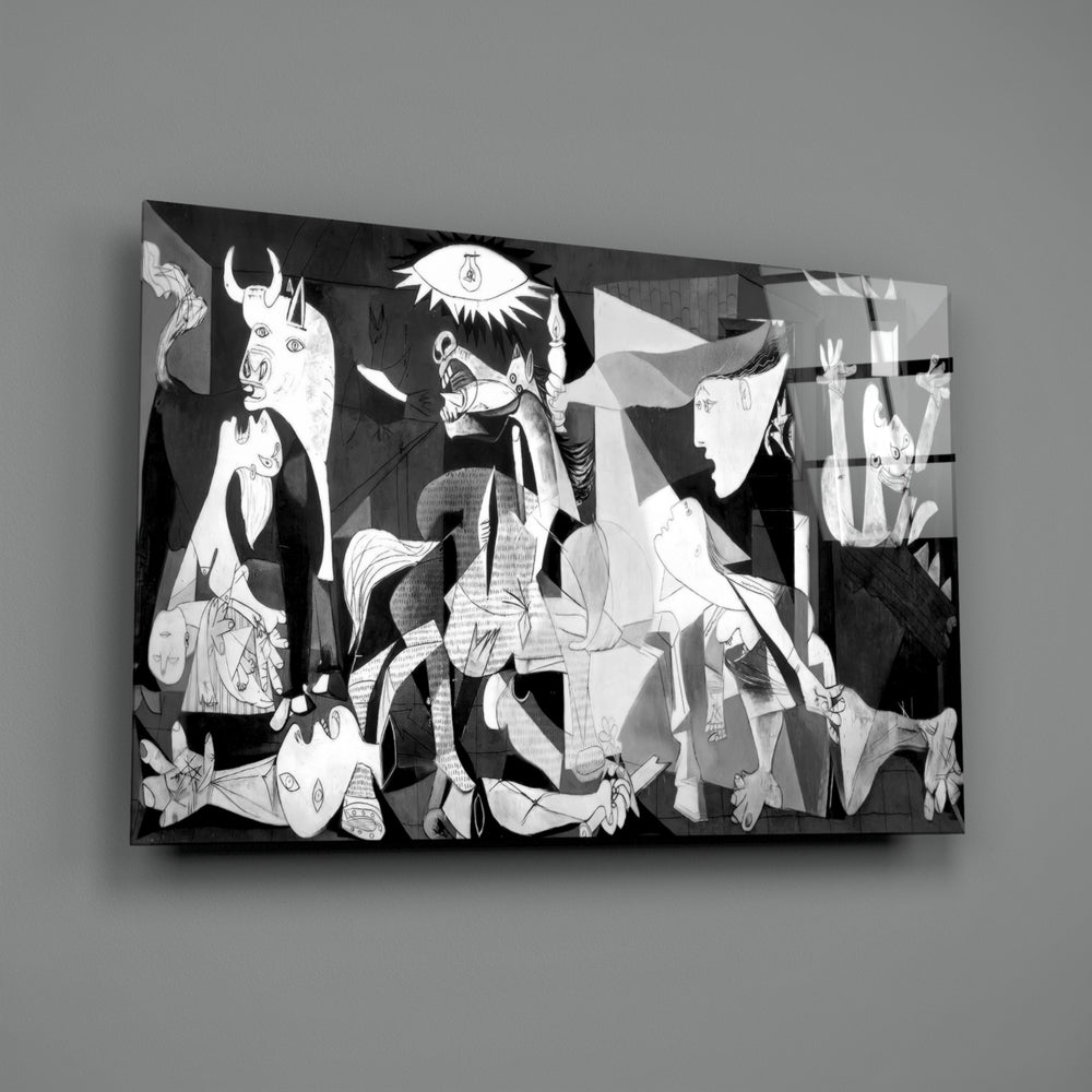 Cubist tribute panel anchoring a creative loft wall