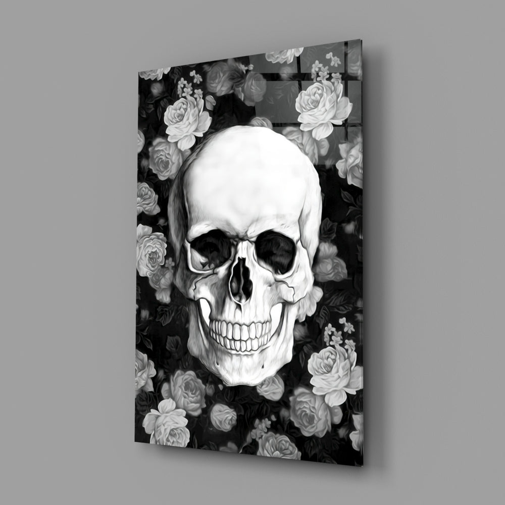 Gothic panel anchoring a moody bedroom wall