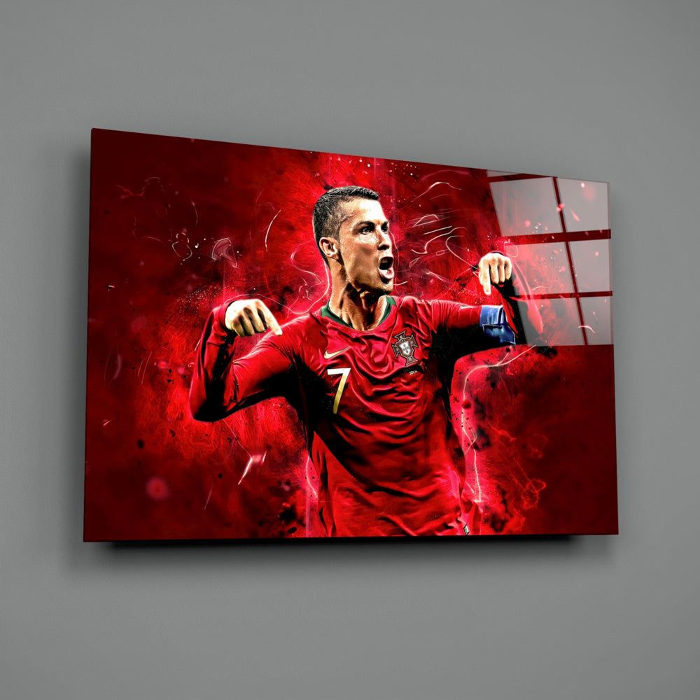 Football tribute panel anchoring a man cave wall