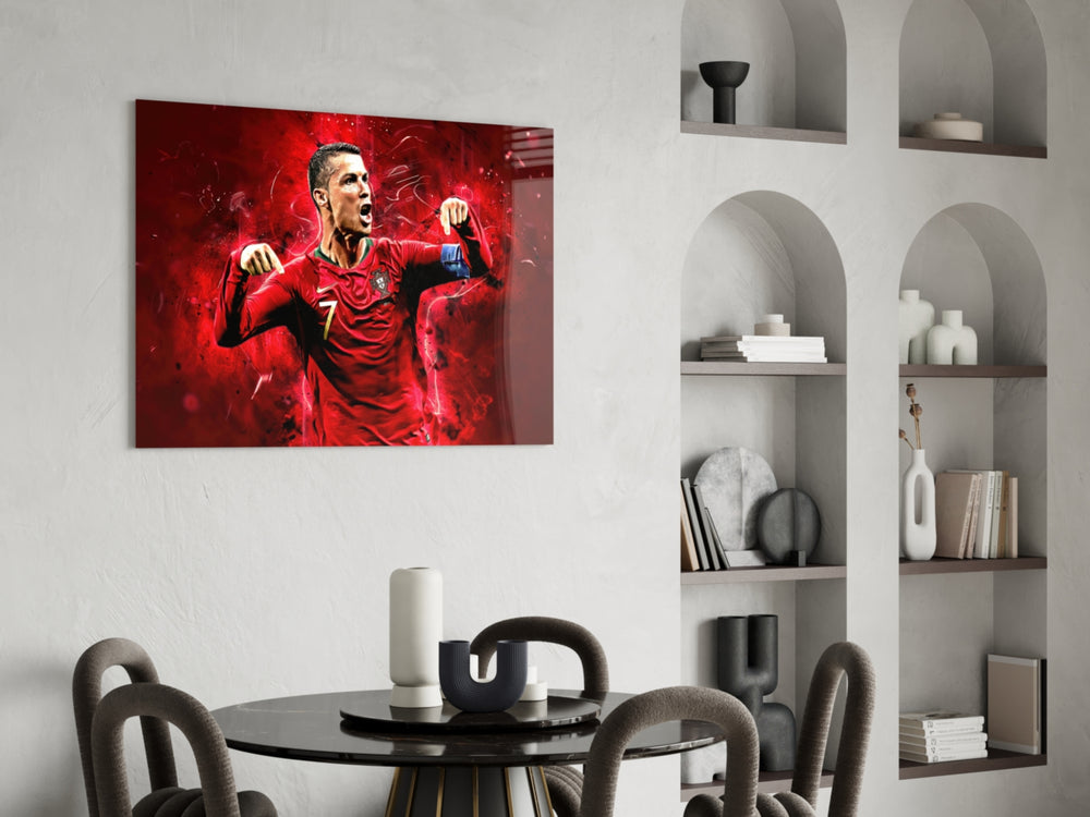 Football glass print bringing Portugal edge to a teen's bedroom