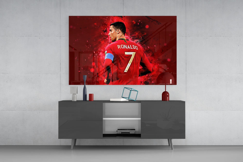 Football Superstar Glass Wall Art