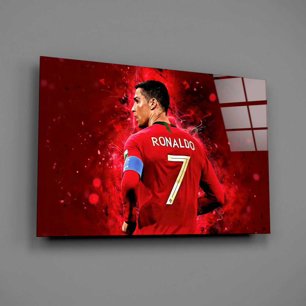 Football tribute panel anchoring a man cave wall