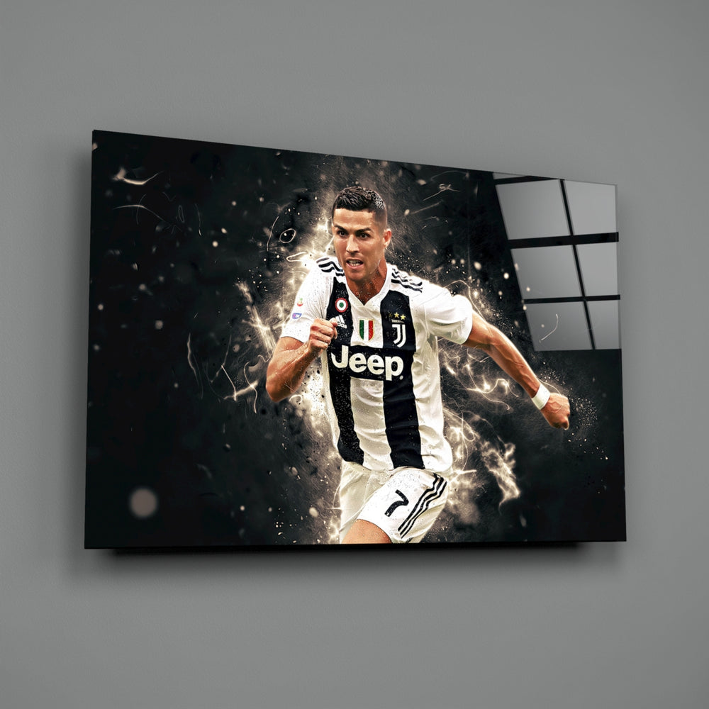 Football tribute panel anchoring a man cave wall