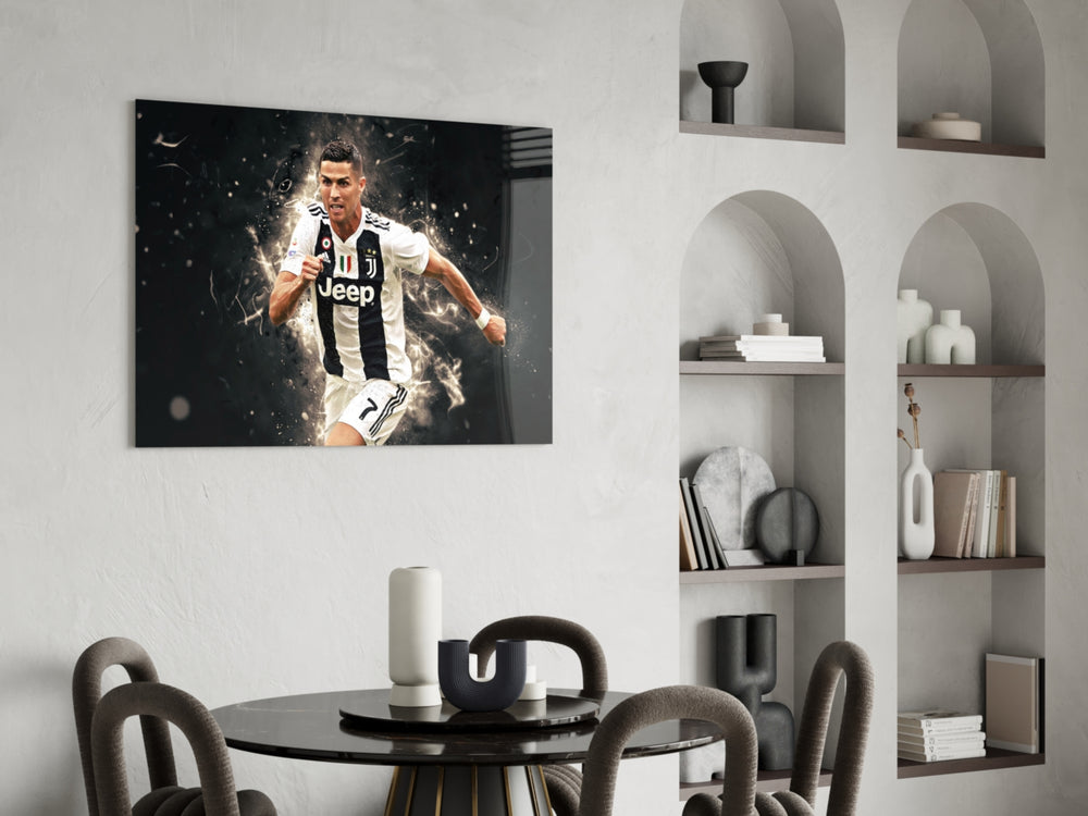 Football glass print bringing Juventus edge to a teen's bedroom