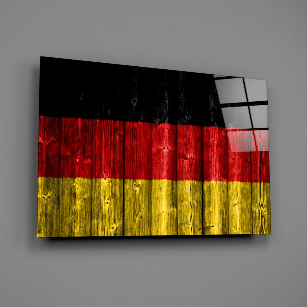Patriotic panel anchoring a man cave wall