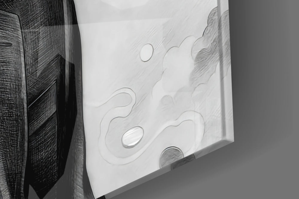 Cinematic artwork in a moody bedroom interior
