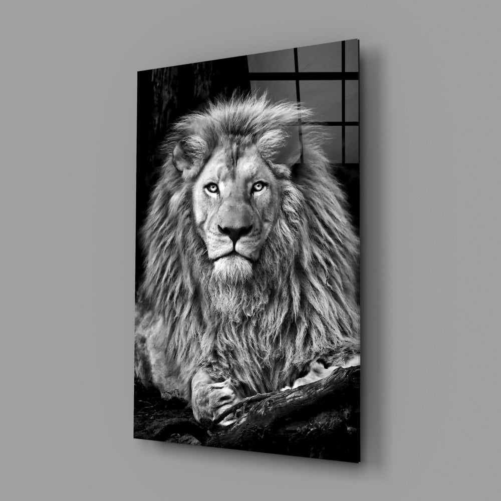 Wildlife portrait panel anchoring a man cave wall