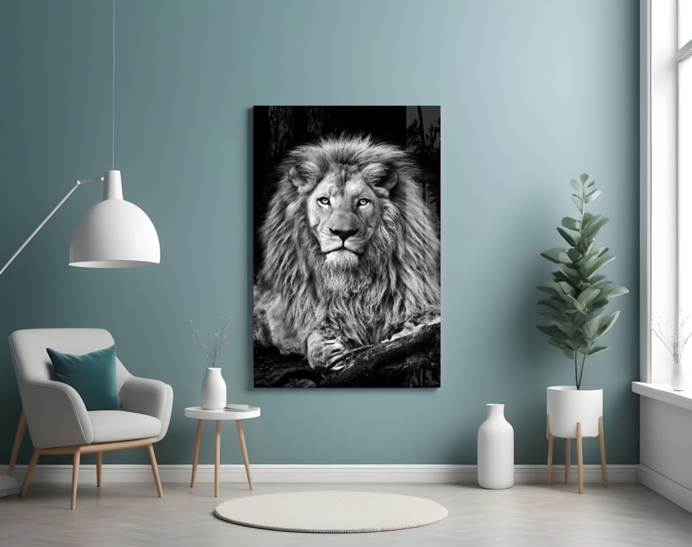 Lion artwork styled in a creative loft interior