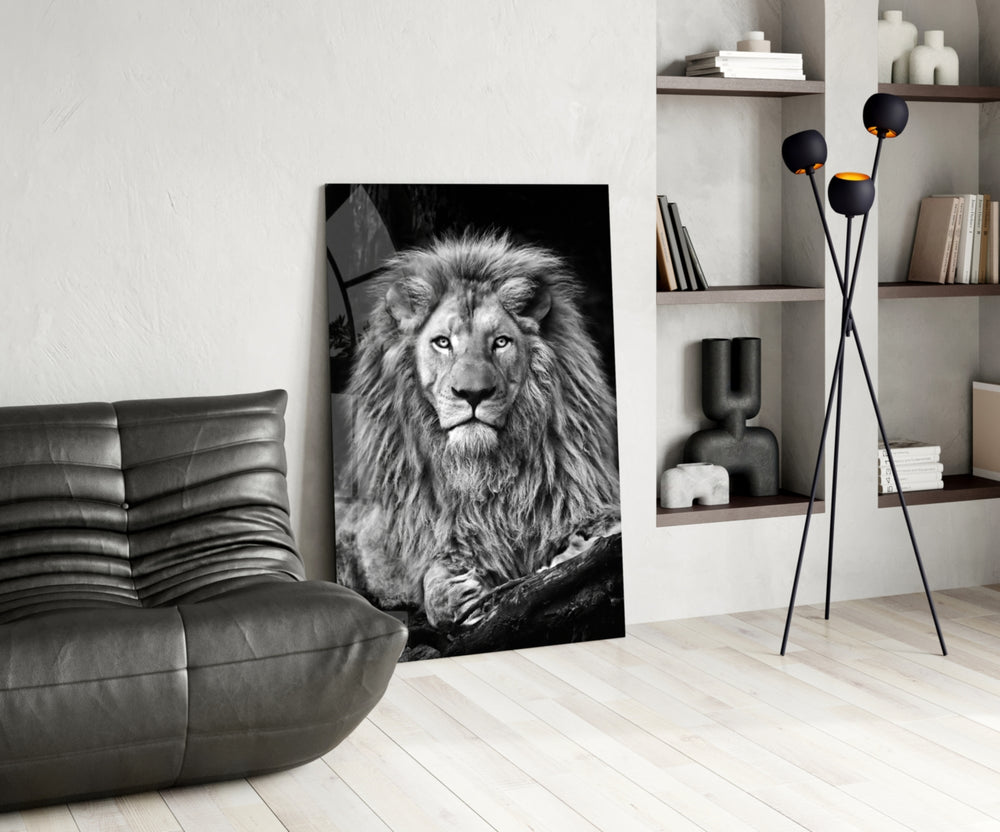 Wildlife glass print bringing totem edge to a designer office