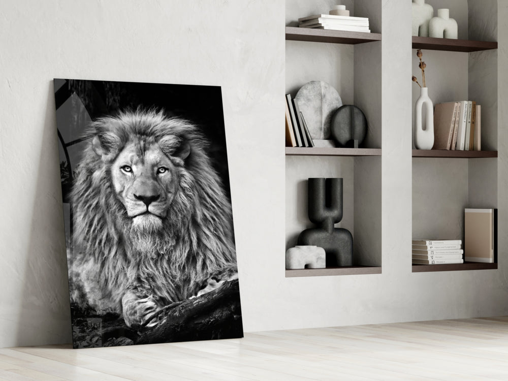 Wildlife panel against a moody dark-painted accent wall